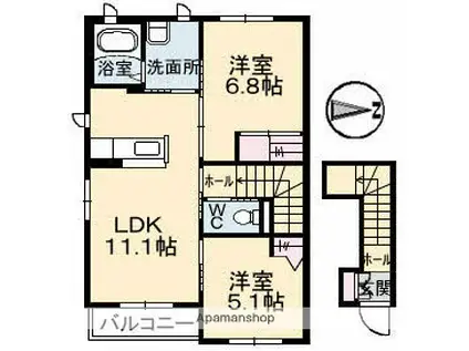 CASA衛(2LDK/2階)の間取り写真