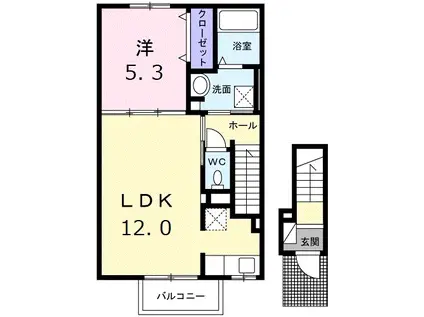 ニューサンライフ(1LDK/2階)の間取り写真