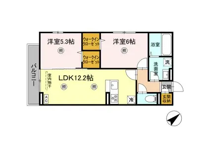 コンフォール メゾン(2LDK/2階)の間取り写真