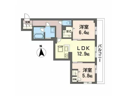 セレーナエルフォ(2LDK/1階)の間取り写真