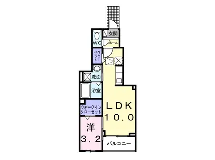 LHIVER(1LDK/1階)の間取り写真