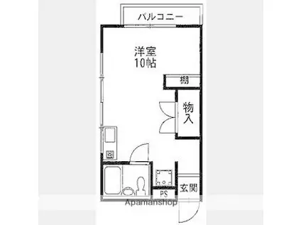 大成ハイム(ワンルーム/1階)の間取り写真