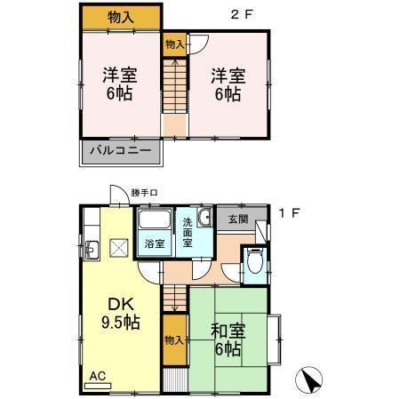 可部線 七軒茶屋駅 徒歩13分 2階建 築42年(3DK)の間取り写真