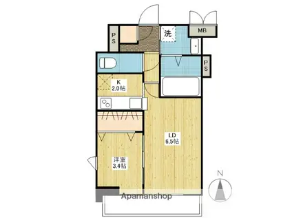 月光鎮守府(1LDK/11階)の間取り写真