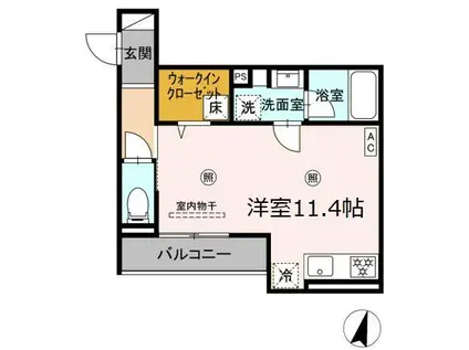 メゾン カルムII(ワンルーム/1階)の間取り写真