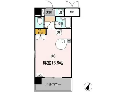 ドゥエクレア東雲(ワンルーム/5階)の間取り写真