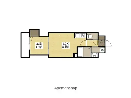 パレグレース己斐本町(1LDK/4階)の間取り写真