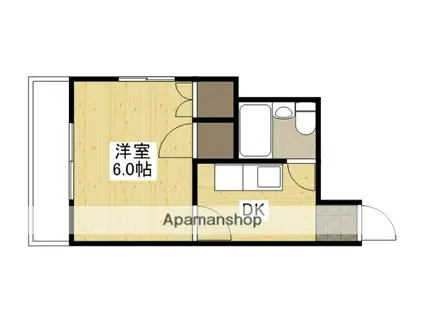 KENSEI8(1DK/3階)の間取り写真