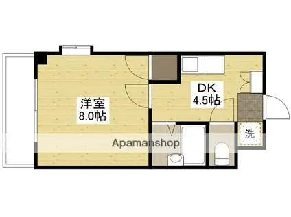 リヴラン西原Ⅱ(1DK/3階)の間取り写真