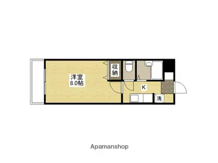 ウイング川内(1K/3階)の間取り写真