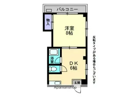 第3コーポ福島(1DK/2階)の間取り写真