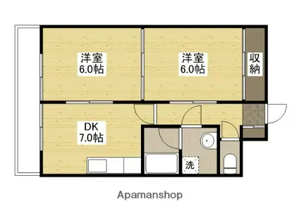 房尾本店三篠ビル(2DK/5階)の間取り写真