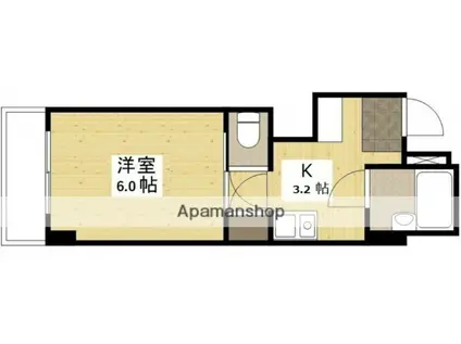 コートM(1K/5階)の間取り写真