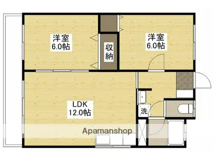 サンコーポ(2LDK/1階)の間取り写真