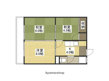 大宮グリーンハイツ(3K/3階)の間取り写真