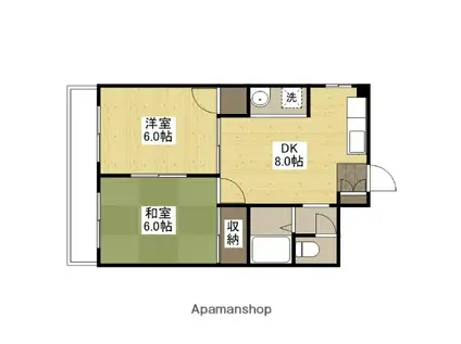 AMITY翠(2DK/3階)の間取り写真