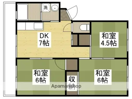 城元マンション(3DK/3階)の間取り写真