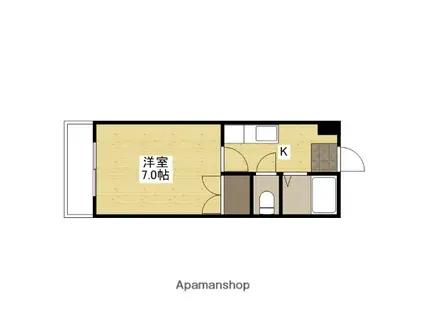 メゾン山肩(1K/4階)の間取り写真