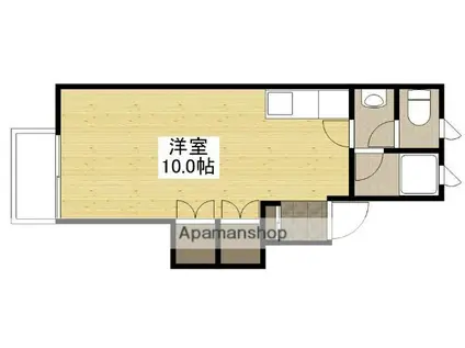 カートル セゾンⅡ(ワンルーム/1階)の間取り写真