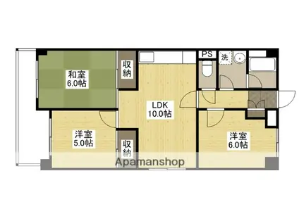 多田スカイビル(3LDK/5階)の間取り写真