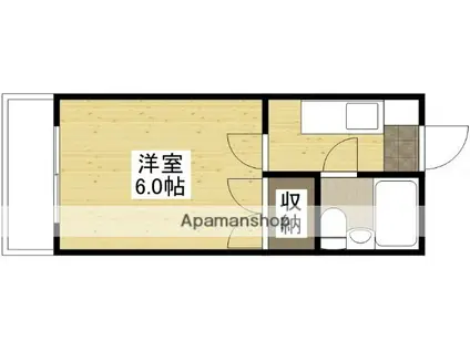 ハイツカペラ(1K/1階)の間取り写真