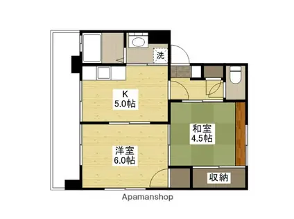 第一斉藤ビル 2号館(2K/1階)の間取り写真