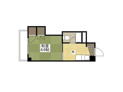 栗原ビル(1K/4階)の間取り写真