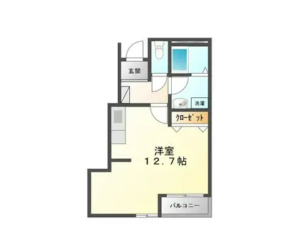 フォルティア(ワンルーム/1階)の間取り写真