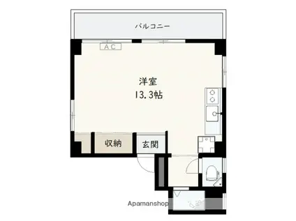 幟町平岩ビル(ワンルーム/3階)の間取り写真