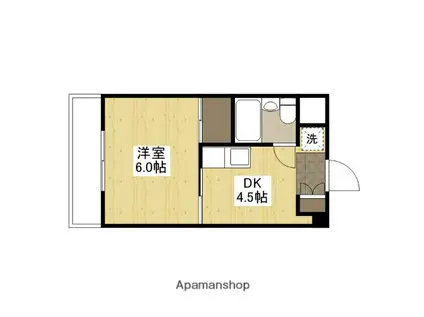 第2山中ビル(1DK/5階)の間取り写真