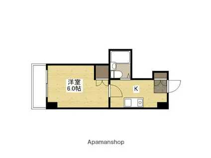 ボーソレイユ・オキ(1K/6階)の間取り写真