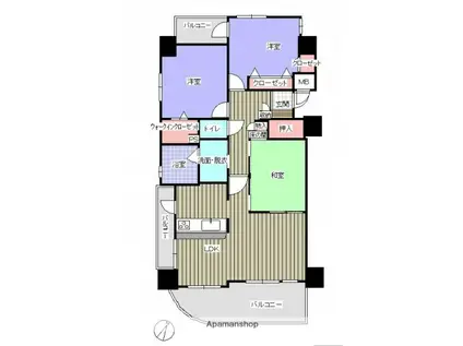 アイレスト稲荷町(3LDK/8階)の間取り写真