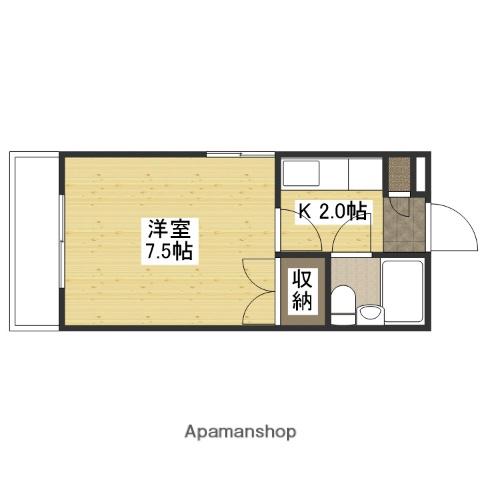 第2コーポ倉本(1K/3階)の間取り写真