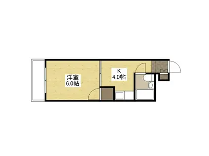 中広ハイム(1K/5階)の間取り写真