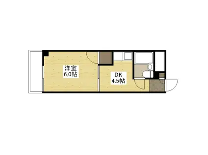 中広ハイム(1DK/4階)の間取り写真