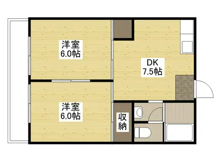 サンシャイン中央マンションⅡ(2DK/2階)の間取り写真