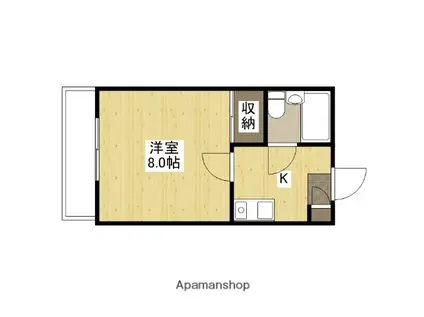 サンリバー新宅(1K/6階)の間取り写真