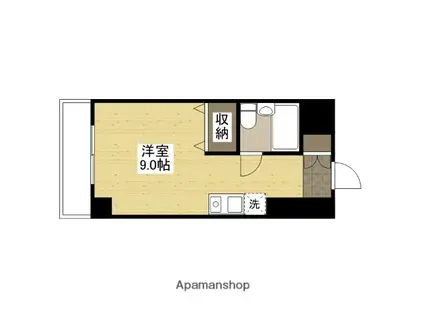 椢原ビル(ワンルーム/3階)の間取り写真