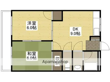 田中本社ビル(2DK/4階)の間取り写真