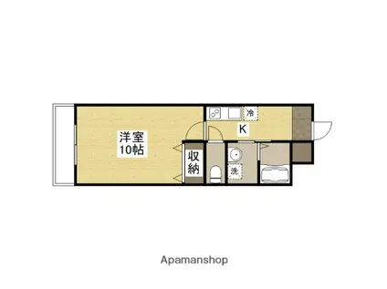 FLATHILL広国際通(1K/7階)の間取り写真