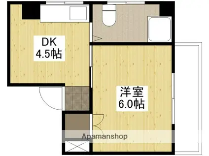 アイランド丸和(1DK/5階)の間取り写真