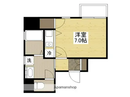 リバーフロント上大須賀(ワンルーム/3階)の間取り写真