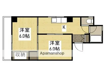 三栄ビル(2K/4階)の間取り写真