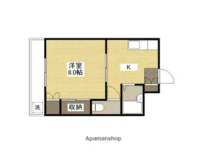 サンファミール緑井(1K/3階)の間取り写真