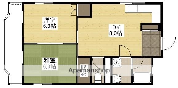 日興マンションB棟(2DK/2階)の間取り写真
