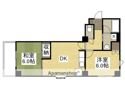 第2井原コーポ(2DK/3階)の間取り写真