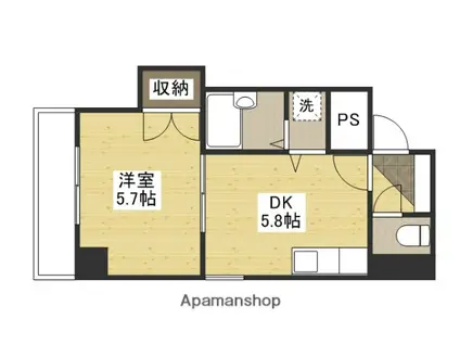 LAND MARK 横川(1DK/6階)の間取り写真