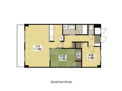 グランカーサ古江(2LDK/5階)の間取り写真