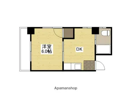 松尾ビル(1DK/4階)の間取り写真