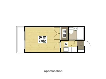エステート山根(1K/4階)の間取り写真